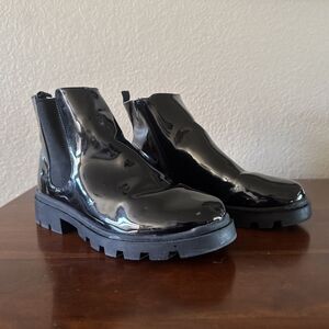 Steve Madden - Girl/Women - Black Patent - Ankle Leather Boots - Size 5 Rare
